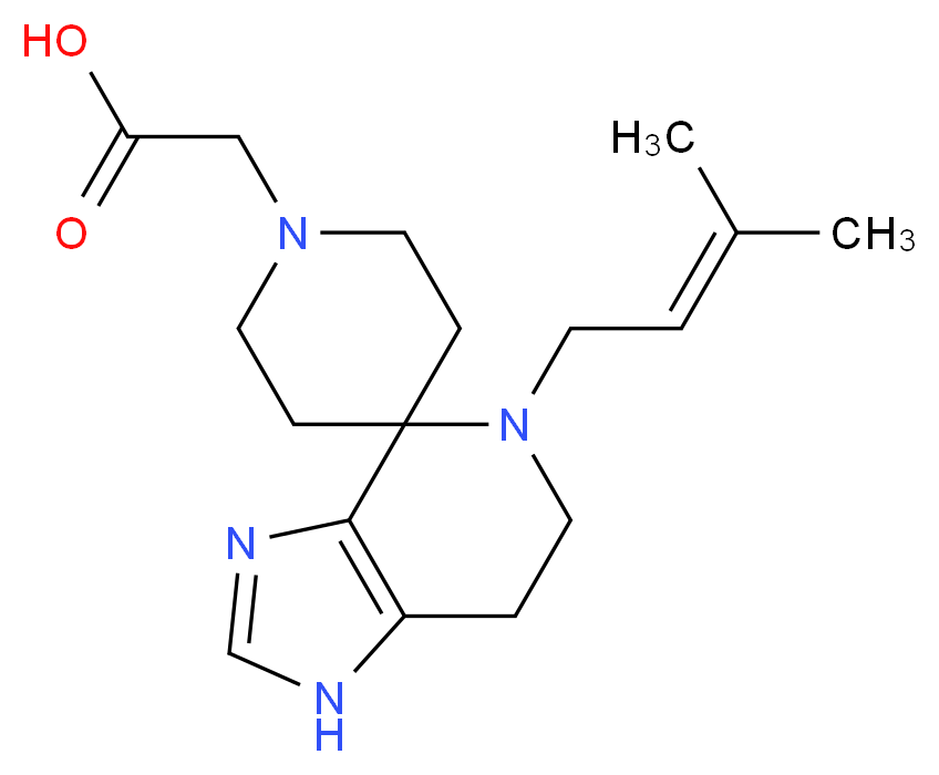 [5-(3-methylbut-2-en-1-yl)-1,5,6,7-tetrahydro-1'H-spiro[imidazo[4,5-c]pyridine-4,4'-piperidin]-1'-yl]acetic acid_分子结构_CAS_)