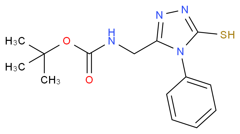 tert-butyl N-[(5-mercapto-4-phenyl-4H-1,2,4-triazol-3-yl)methyl]carbamate_分子结构_CAS_306935-45-5)