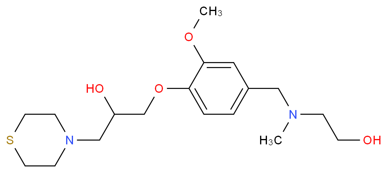 1-(4-{[(2-hydroxyethyl)(methyl)amino]methyl}-2-methoxyphenoxy)-3-thiomorpholin-4-ylpropan-2-ol_分子结构_CAS_)