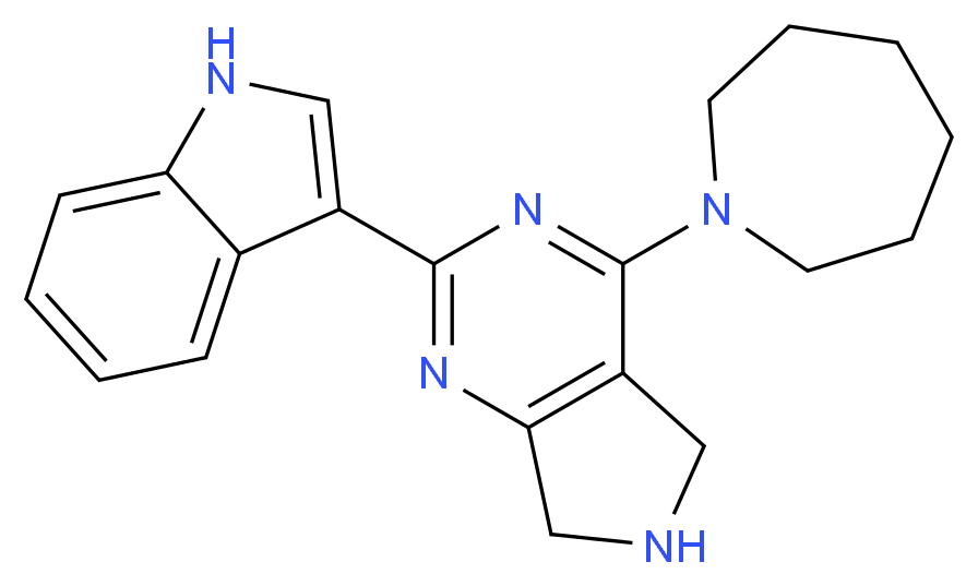 4-azepan-1-yl-2-(1H-indol-3-yl)-6,7-dihydro-5H-pyrrolo[3,4-d]pyrimidine_分子结构_CAS_)