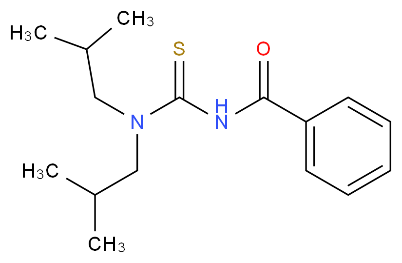 1-benzoyl-3,3-bis(2-methylpropyl)thiourea_分子结构_CAS_25343-27-5