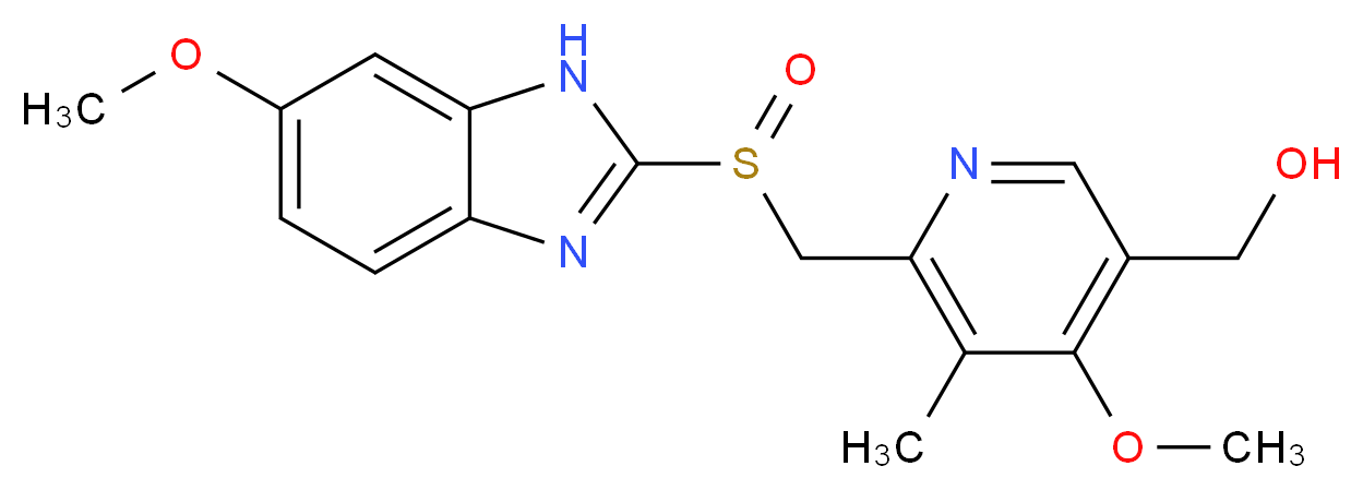 (4-methoxy-6-((6-methoxy-1h-benzimidazol-2-yl)sulfinylmethyl)-5-methylpyridin-3-yl)methanol_分子结构_CAS_92340-57-3)