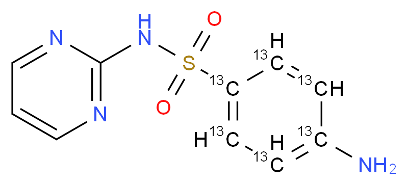 4-amino-N-(pyrimidin-2-yl)(1,2,3,4,5,6-<sup>1</sup><sup>3</sup>C<sub>6</sub>)benzene-1-sulfonamide_分子结构_CAS_1189426-16-1