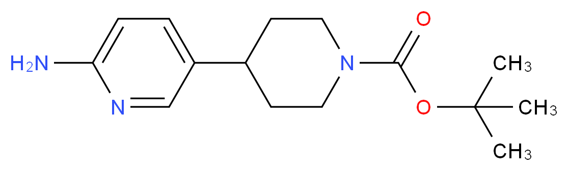 tert-butyl 4-(6-aminopyridin-3-yl)piperidine-1-carboxylate_分子结构_CAS_1198408-35-3