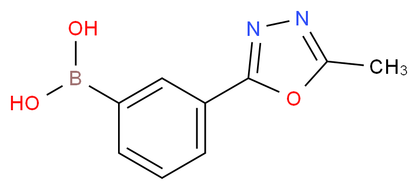 3-(5-甲基-1,3,4-氧杂二唑-2-基)苯硼酸_分子结构_CAS_913836-04-1)