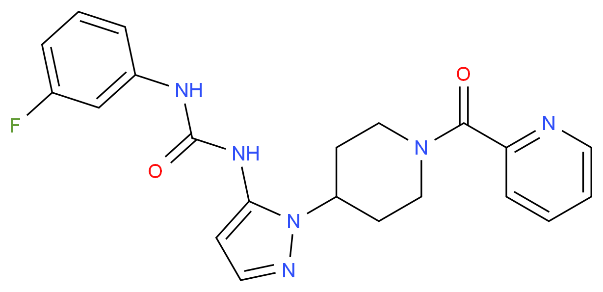 N-(3-fluorophenyl)-N'-{1-[1-(2-pyridinylcarbonyl)-4-piperidinyl]-1H-pyrazol-5-yl}urea_分子结构_CAS_)