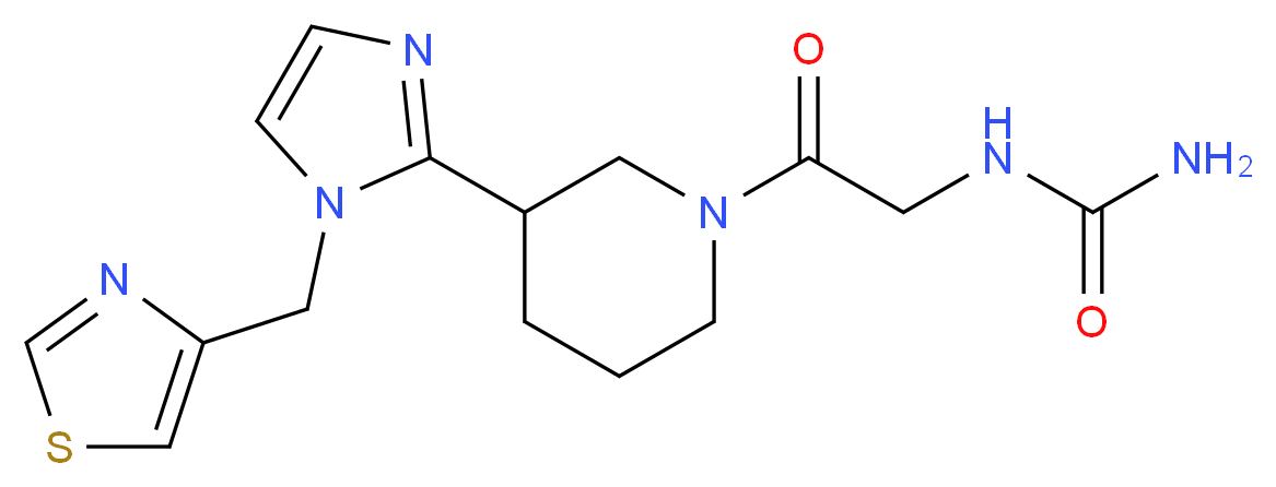 N-(2-oxo-2-{3-[1-(1,3-thiazol-4-ylmethyl)-1H-imidazol-2-yl]-1-piperidinyl}ethyl)urea (non-preferred name)_分子结构_CAS_)