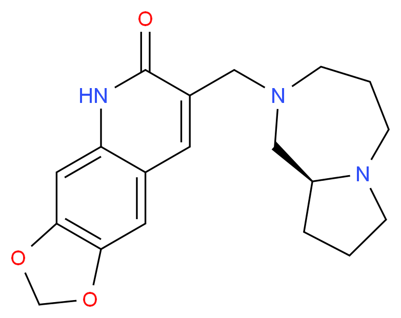 7-[(9aS)-hexahydro-1H-pyrrolo[1,2-a][1,4]diazepin-2(3H)-ylmethyl][1,3]dioxolo[4,5-g]quinolin-6(5H)-one_分子结构_CAS_)