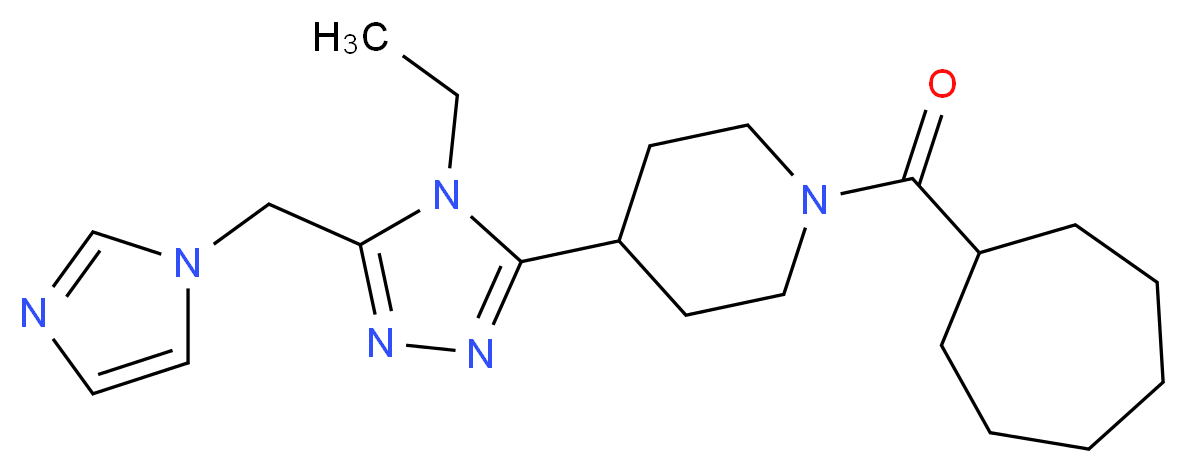 1-(cycloheptylcarbonyl)-4-[4-ethyl-5-(1H-imidazol-1-ylmethyl)-4H-1,2,4-triazol-3-yl]piperidine_分子结构_CAS_)