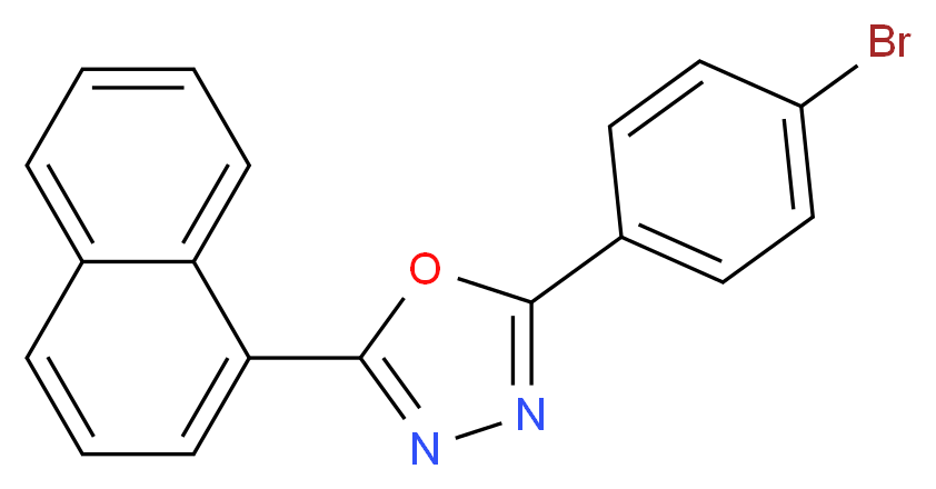 2-(4-bromophenyl)-5-(naphthalen-1-yl)-1,3,4-oxadiazole_分子结构_CAS_68047-37-0