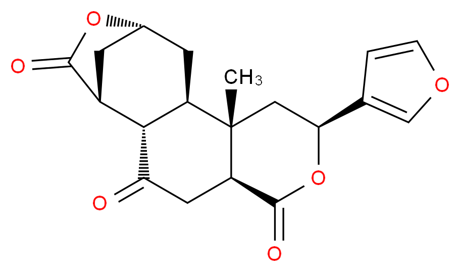 (1R,2S,5S,8S,10S,11R,13R)-8-(furan-3-yl)-10-methyl-7,14-dioxatetracyclo[11.2.1.0<sup>2</sup>,<sup>1</sup><sup>1</sup>.0<sup>5</sup>,<sup>1</sup><sup>0</sup>]hexadecane-3,6,15-trione_分子结构_CAS_66756-57-8