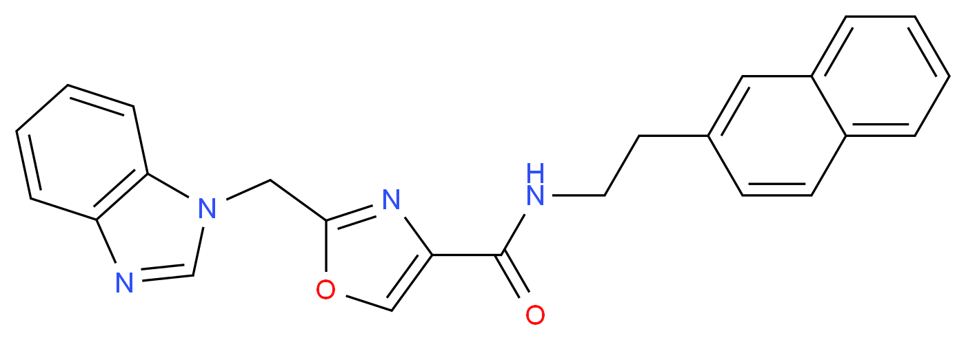 2-(1H-benzimidazol-1-ylmethyl)-N-[2-(2-naphthyl)ethyl]-1,3-oxazole-4-carboxamide_分子结构_CAS_)