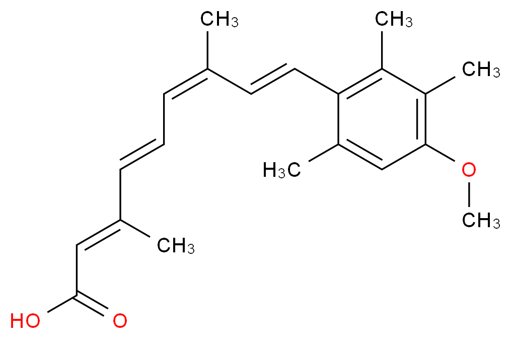 (2E,4E,6Z,8E)-9-(4-methoxy-2,3,6-trimethylphenyl)-3,7-dimethylnona-2,4,6,8-tetraenoic acid_分子结构_CAS_419534-31-9