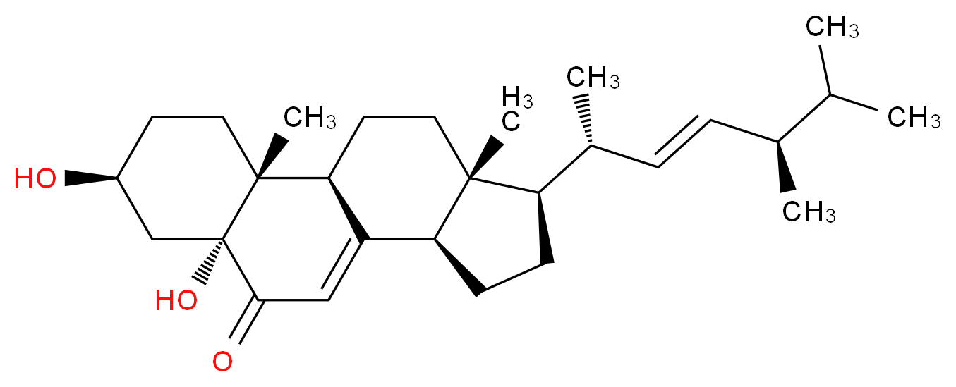 (1S,2R,5S,7R,11R,14R,15R)-14-[(2R,3E,5R)-5,6-dimethylhept-3-en-2-yl]-5,7-dihydroxy-2,15-dimethyltetracyclo[8.7.0.0<sup>2</sup>,<sup>7</sup>.0<sup>1</sup><sup>1</sup>,<sup>1</sup><sup>5</sup>]heptadec-9-en-8-one_分子结构_CAS_14858-07-2