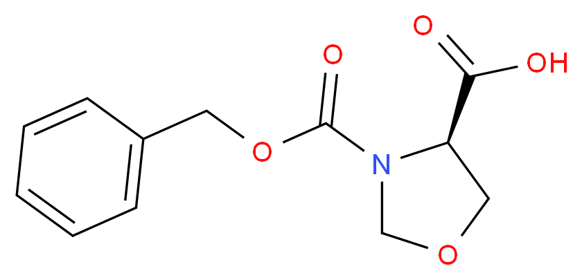 (4R)-3-[(benzyloxy)carbonyl]-1,3-oxazolidine-4-carboxylic acid_分子结构_CAS_97534-84-4