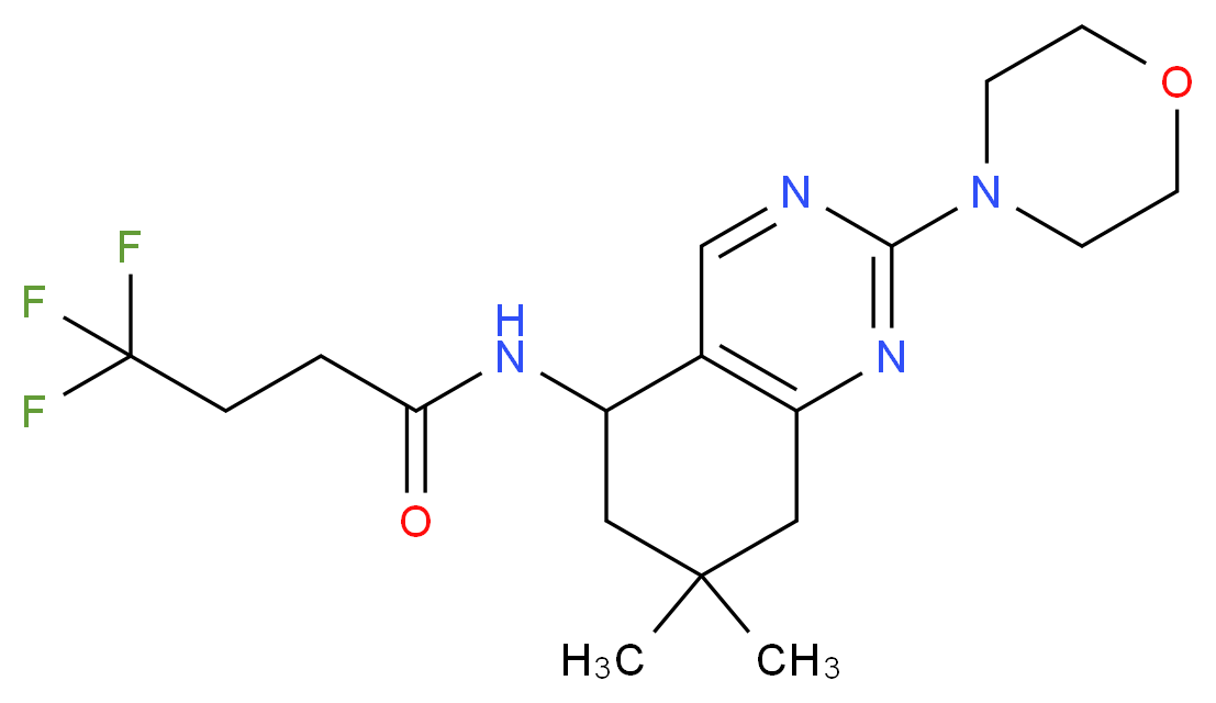N-[7,7-dimethyl-2-(4-morpholinyl)-5,6,7,8-tetrahydro-5-quinazolinyl]-4,4,4-trifluorobutanamide_分子结构_CAS_)