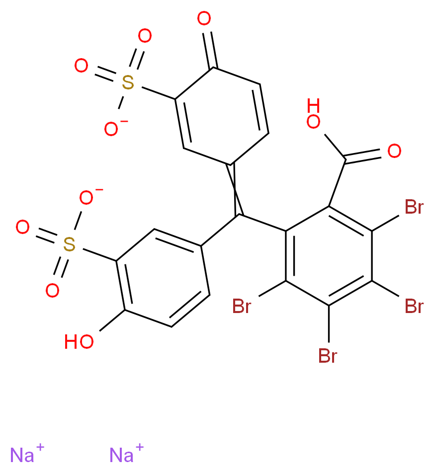 SULFOBROMOPHTHALEIN SODIUM SALT_分子结构_CAS_71-67-0)