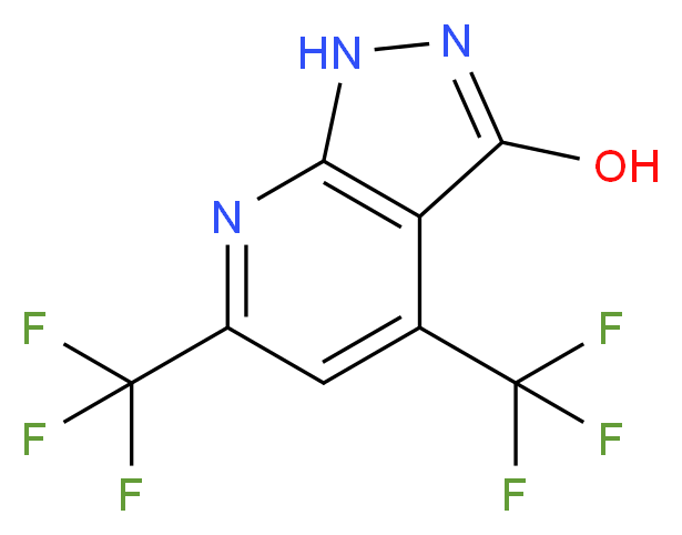 4,6-Bis(trifluoromethyl)-1H-pyrazolo-[3,4-b]pyridin-3-ol_分子结构_CAS_)