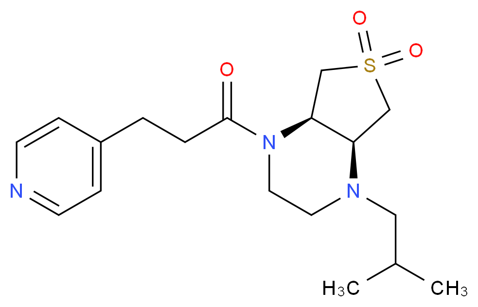 (4aR*,7aS*)-1-isobutyl-4-[3-(4-pyridinyl)propanoyl]octahydrothieno[3,4-b]pyrazine 6,6-dioxide_分子结构_CAS_)