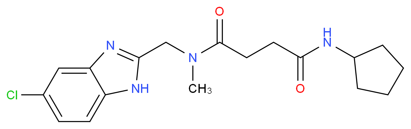 N-[(5-chloro-1H-benzimidazol-2-yl)methyl]-N'-cyclopentyl-N-methylsuccinamide_分子结构_CAS_)