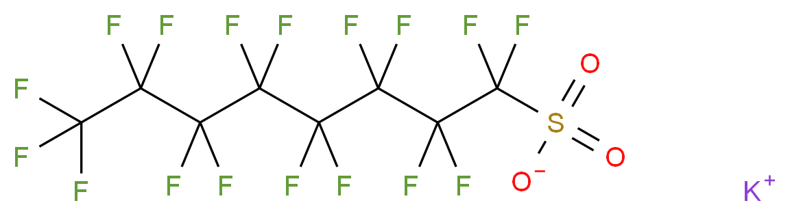 potassium heptadecafluorooctane-1-sulfonate_分子结构_CAS_2795-39-3