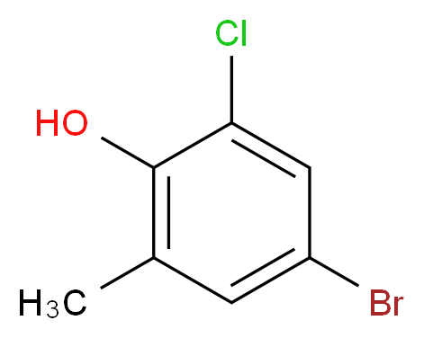 4-Bromo-2-chloro-6-methylphenol 97%_分子结构_CAS_7530-27-0)
