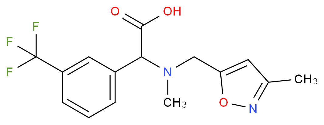 {methyl[(3-methylisoxazol-5-yl)methyl]amino}[3-(trifluoromethyl)phenyl]acetic acid_分子结构_CAS_)