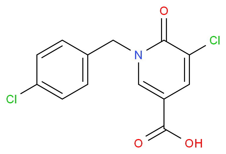 5-Chloro-1-(4-chlorobenzyl)-6-oxo-1,6-dihydro-3-pyridinecarboxylic acid_分子结构_CAS_)