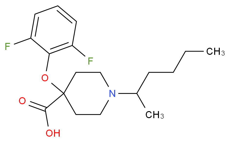 4-(2,6-difluorophenoxy)-1-(1-methylpentyl)piperidine-4-carboxylic acid_分子结构_CAS_)