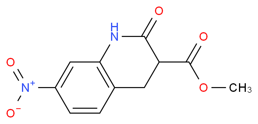 METHYL 1,2,3,4-TETRAHYDRO-7-NITRO-2-OXOQUINOLINE-3-CARBOXYLATE_分子结构_CAS_545394-98-7)