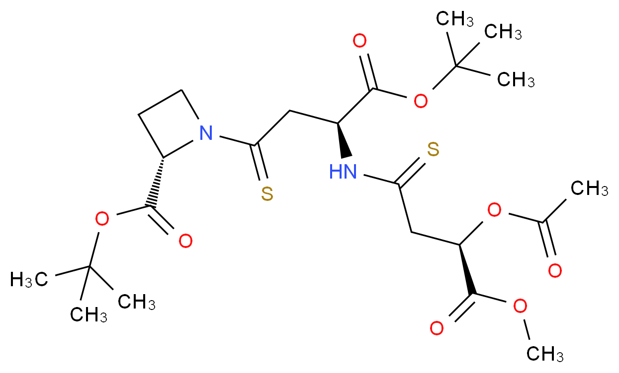 (2S,3S,3''S)-N-[3-(3-Acetoxy-3-methoxycarbonylpropanamido)-3-tert-butoxythiocarbonylpropanoyl]azetidine-2-thiocarboxylic Acid tert-Butyl Ester_分子结构_CAS_201283-57-0)