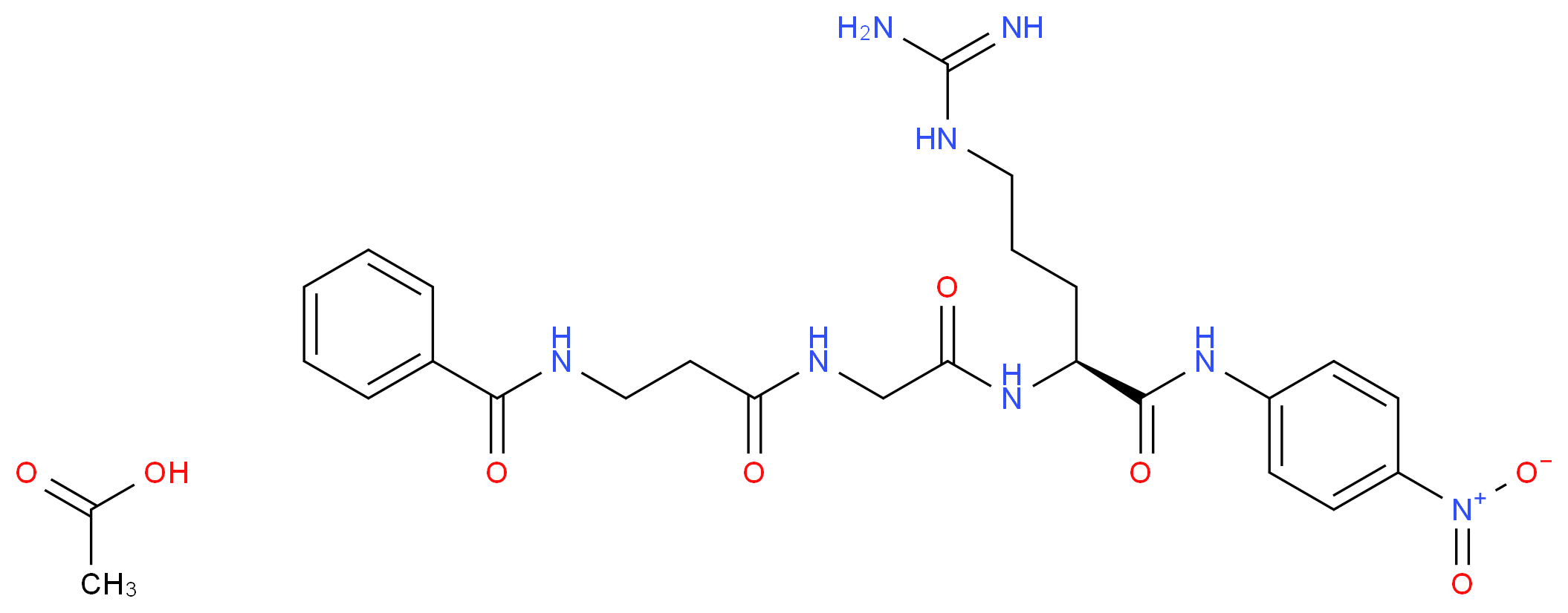 (2S)-5-carbamimidamido-N-(4-nitrophenyl)-2-{2-[3-(phenylformamido)propanamido]acetamido}pentanamide; acetic acid_分子结构_CAS_112283-16-6