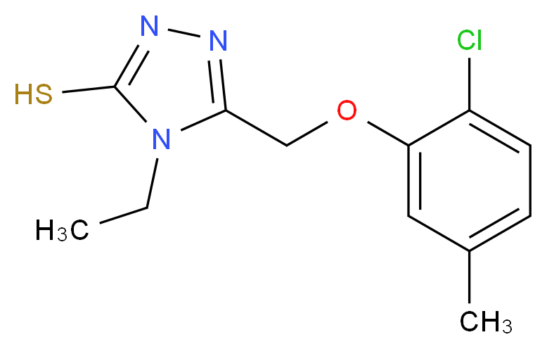 5-(2-chloro-5-methylphenoxymethyl)-4-ethyl-4H-1,2,4-triazole-3-thiol_分子结构_CAS_588692-13-1