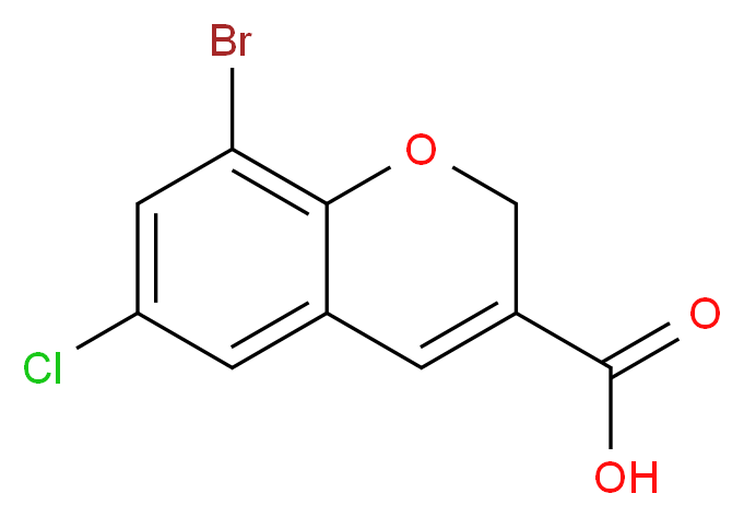 8-BROMO-6-CHLORO-2H-CHROMENE-3-CARBOXYLIC ACID_分子结构_CAS_885271-01-2)