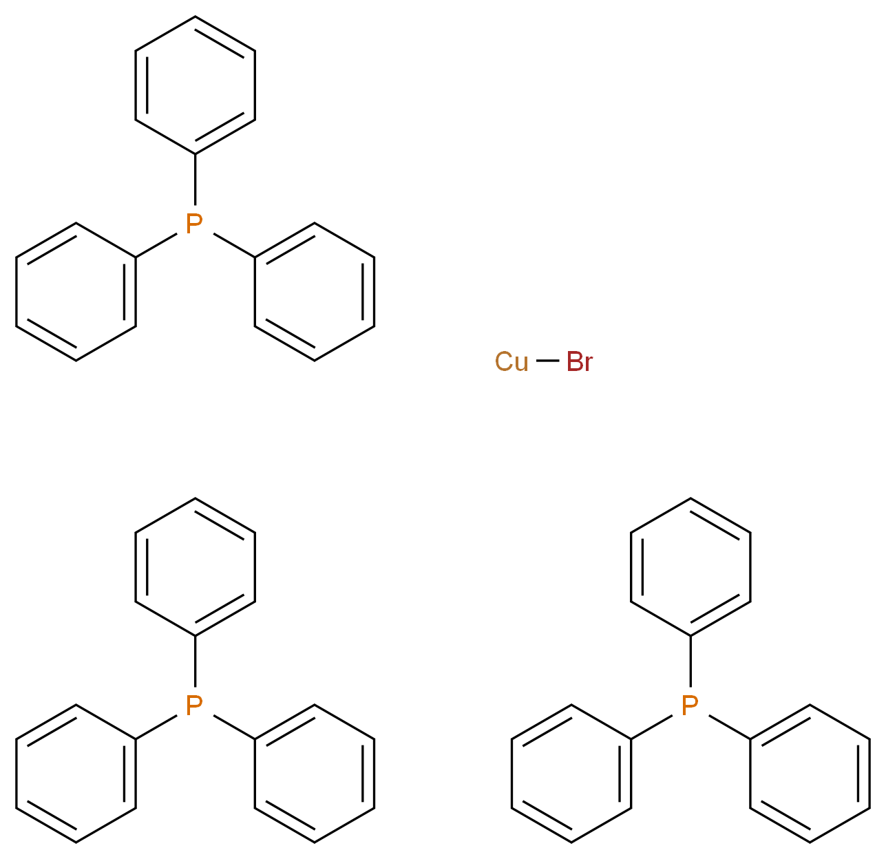 溴三(三苯基膦)铜(I)_分子结构_CAS_15709-74-7)