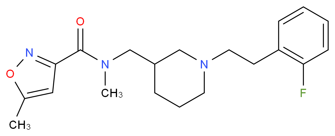 N-({1-[2-(2-fluorophenyl)ethyl]-3-piperidinyl}methyl)-N,5-dimethyl-3-isoxazolecarboxamide_分子结构_CAS_)