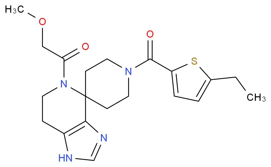 1'-[(5-ethyl-2-thienyl)carbonyl]-5-(methoxyacetyl)-1,5,6,7-tetrahydrospiro[imidazo[4,5-c]pyridine-4,4'-piperidine]_分子结构_CAS_)