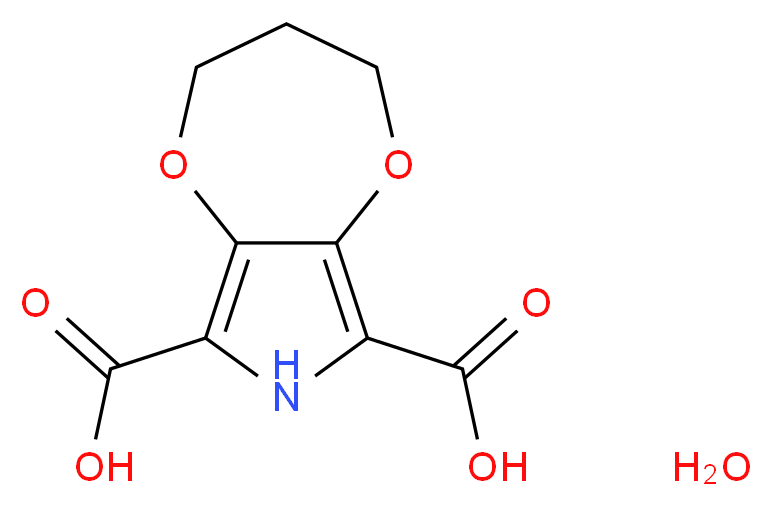 2H,3H,4H,7H-[1,4]dioxepino[2,3-c]pyrrole-6,8-dicarboxylic acid hydrate_分子结构_CAS_871126-42-0