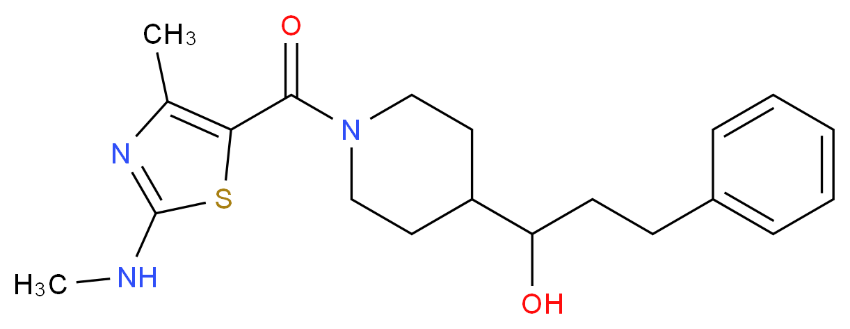 1-(1-{[4-methyl-2-(methylamino)-1,3-thiazol-5-yl]carbonyl}-4-piperidinyl)-3-phenyl-1-propanol_分子结构_CAS_)