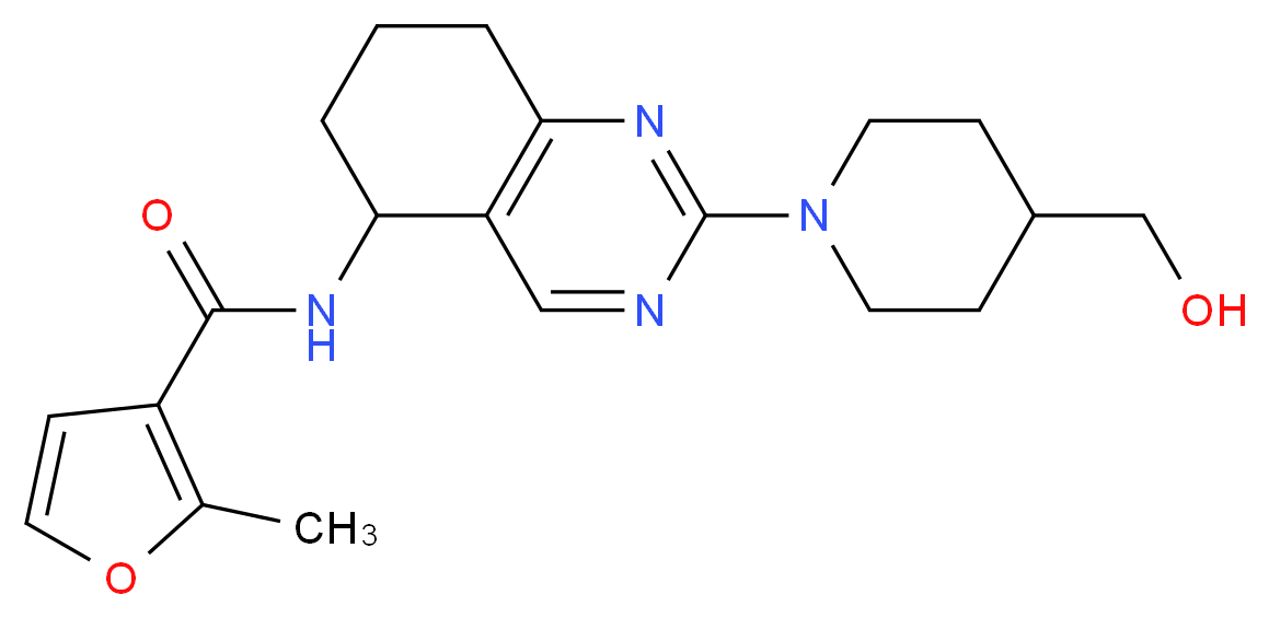 N-{2-[4-(hydroxymethyl)-1-piperidinyl]-5,6,7,8-tetrahydro-5-quinazolinyl}-2-methyl-3-furamide_分子结构_CAS_)