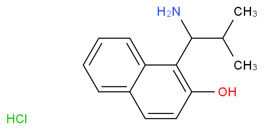 1-(1-AMINO-2-METHYL-PROPYL)NAPHTHALEN-2-OL HYDROCHLORIDE_分子结构_CAS_915781-03-2)