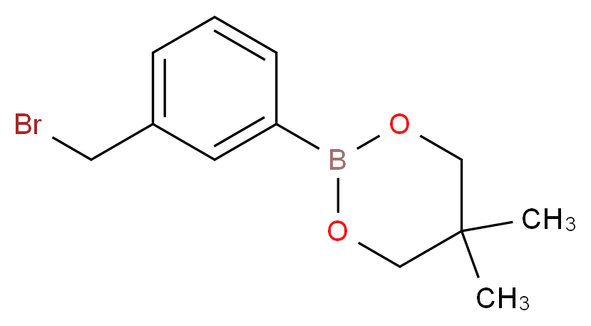 3-(溴甲基)苯硼酸新戊二醇酯_分子结构_CAS_143805-78-1)