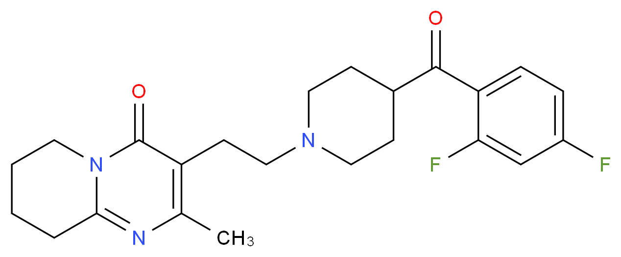 3-{2-[4-(2,4-difluorobenzoyl)piperidin-1-yl]ethyl}-2-methyl-4H,6H,7H,8H,9H-pyrido[1,2-a]pyrimidin-4-one_分子结构_CAS_158697-67-7