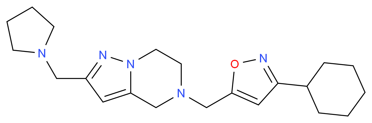 5-[(3-cyclohexyl-5-isoxazolyl)methyl]-2-(1-pyrrolidinylmethyl)-4,5,6,7-tetrahydropyrazolo[1,5-a]pyrazine_分子结构_CAS_)