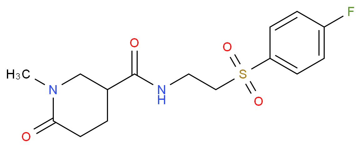 N-{2-[(4-fluorophenyl)sulfonyl]ethyl}-1-methyl-6-oxopiperidine-3-carboxamide_分子结构_CAS_)