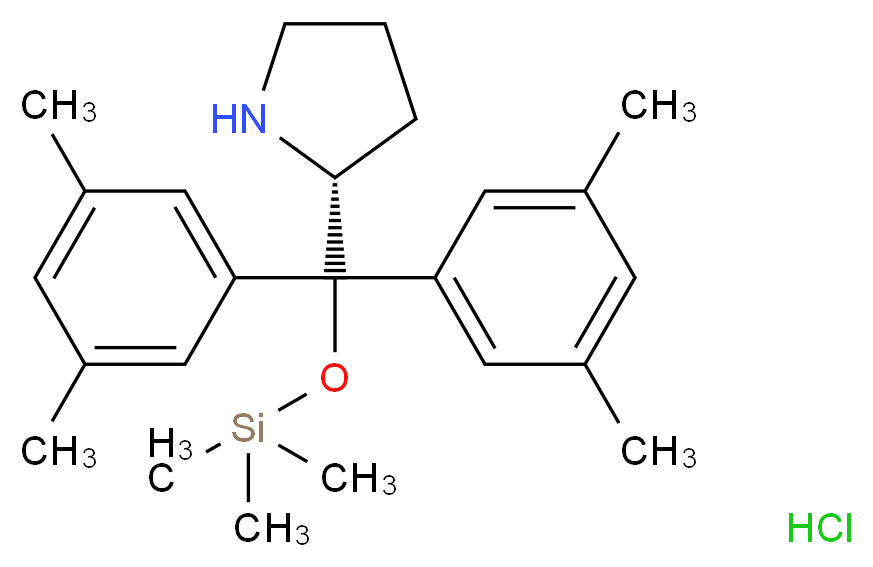 (R)-2-[双(3,5-二甲苯基)(三甲基硅氧基)甲基]吡咯烷_分子结构_CAS_1217450-13-9)