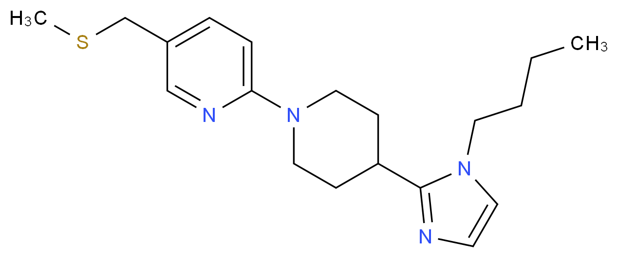 2-[4-(1-butyl-1H-imidazol-2-yl)piperidin-1-yl]-5-[(methylthio)methyl]pyridine_分子结构_CAS_)