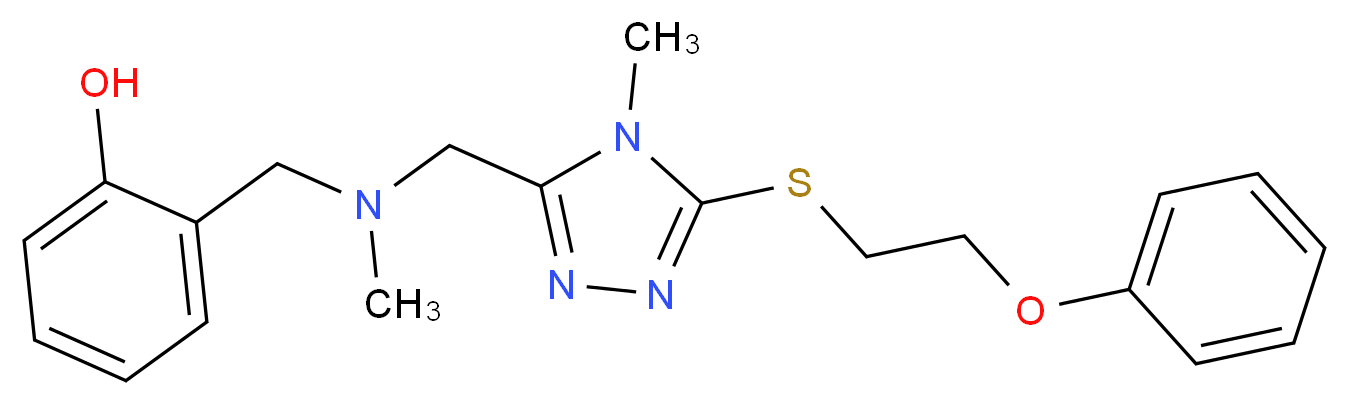 2-{[methyl({4-methyl-5-[(2-phenoxyethyl)thio]-4H-1,2,4-triazol-3-yl}methyl)amino]methyl}phenol_分子结构_CAS_)