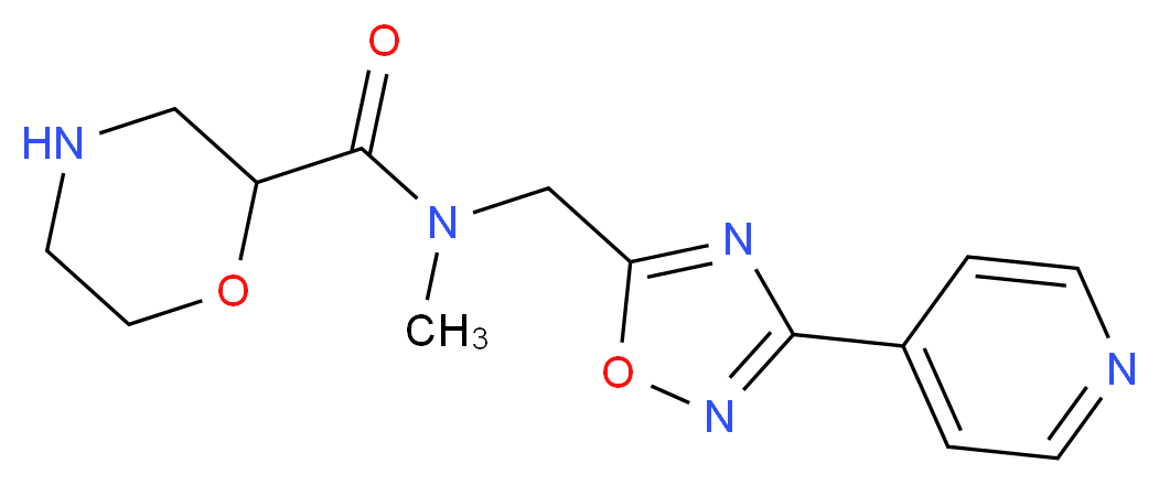 N-methyl-N-{[3-(4-pyridinyl)-1,2,4-oxadiazol-5-yl]methyl}-2-morpholinecarboxamide_分子结构_CAS_)