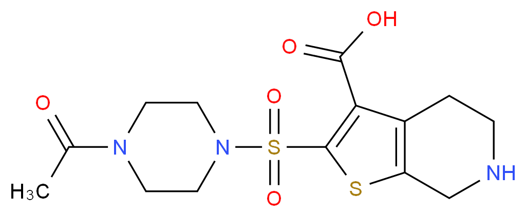 2-[(4-acetylpiperazin-1-yl)sulfonyl]-4,5,6,7-tetrahydrothieno[2,3-c]pyridine-3-carboxylic acid_分子结构_CAS_)